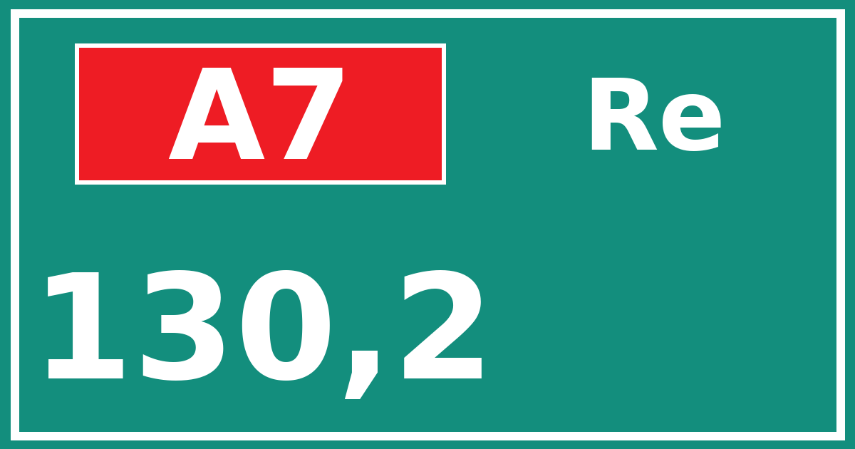 Hectometerbord A7 130,2 zijde Re