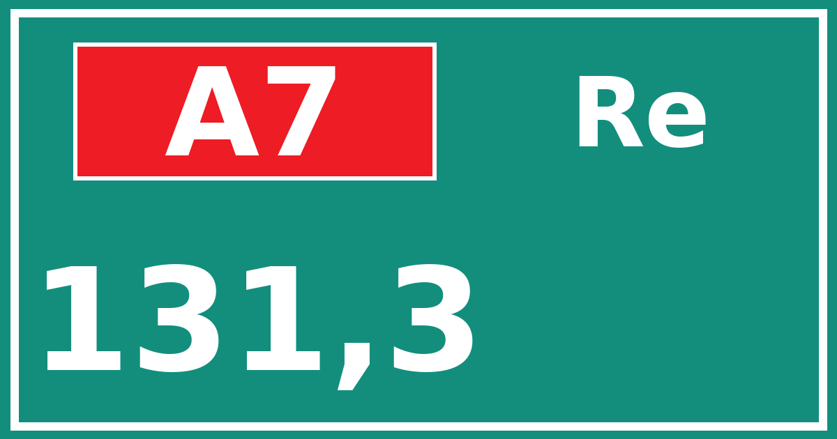 Hectometerbord A7 131,3 zijde Re