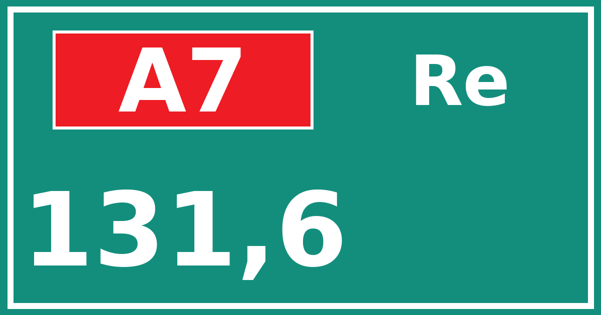 Hectometerbord A7 131,6 zijde Re
