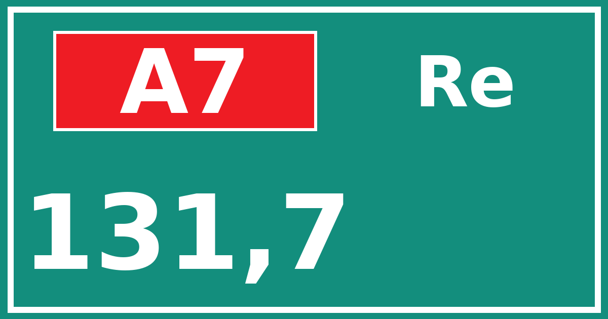 Hectometerbord A7 131,7 zijde Re