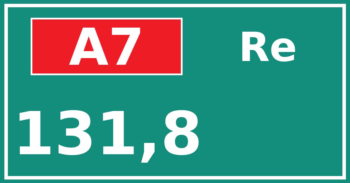 Hectometerbord A7 131,8 zijde Re