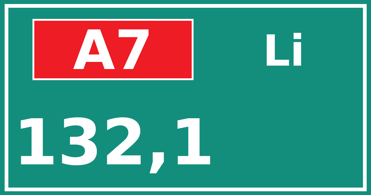 Hectometerbord A7 132,1 zijde Li