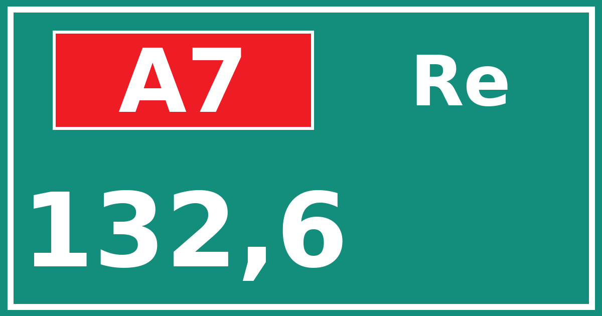 Hectometerbord A7 132,6 zijde Re