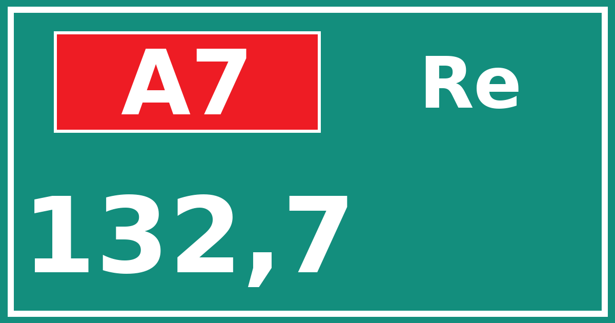Hectometerbord A7 132,7 zijde Re