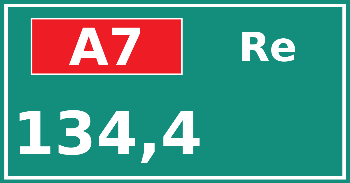 Hectometerbord A7 134,4 zijde Re