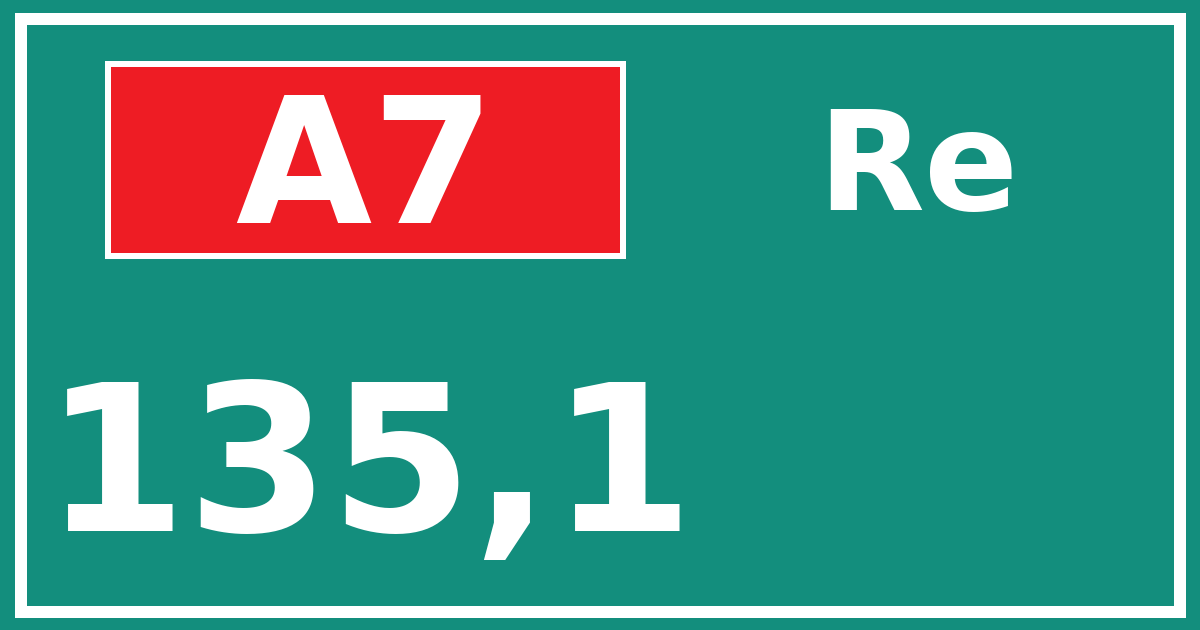 Hectometerbord A7 135,1 zijde Re