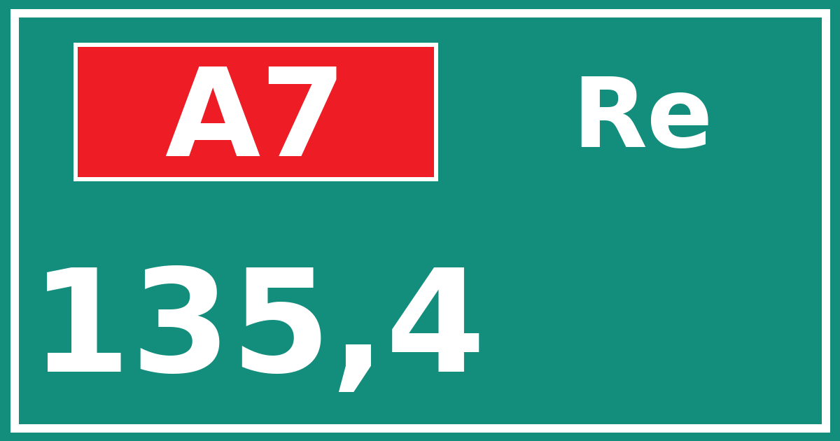 Hectometerbord A7 135,4 zijde Re