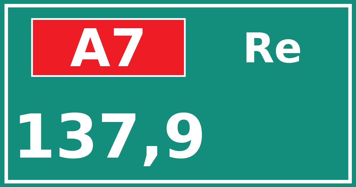 Hectometerbord A7 137,9 zijde Re