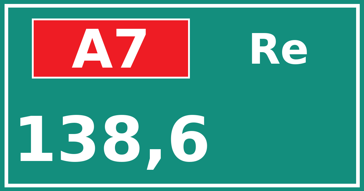 Hectometerbord A7 138,6 zijde Re