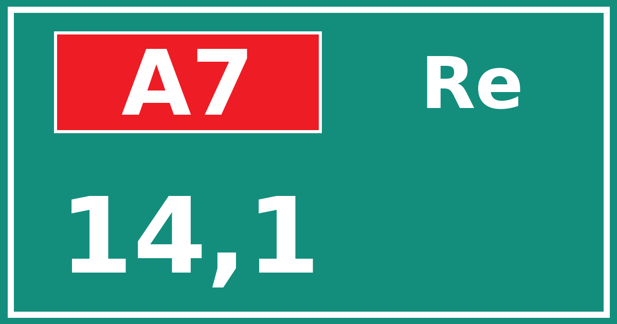 Hectometerbord A7 14,1 zijde Re