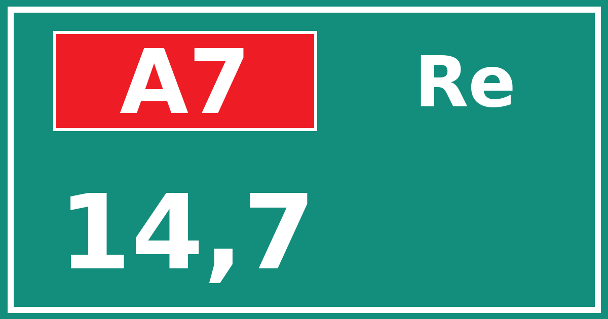 Hectometerbord A7 14,7 zijde Re