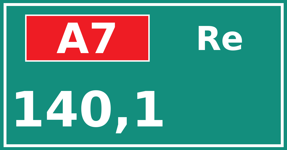 Hectometerbord A7 140,1 zijde Re