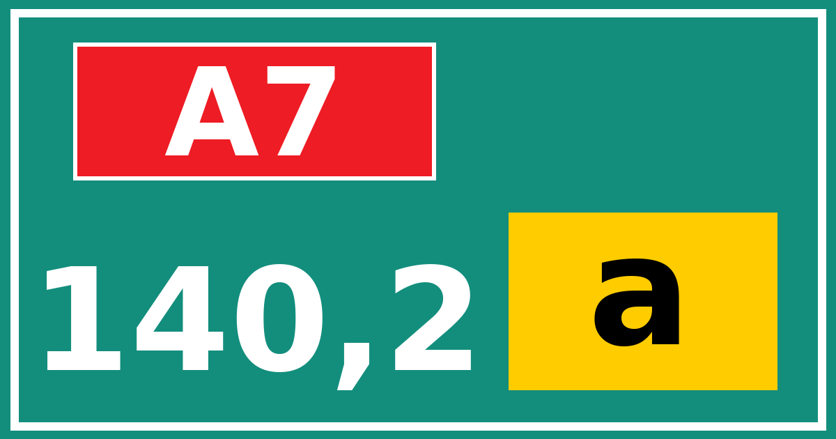 Hectometerbord A7 140,2 letter a