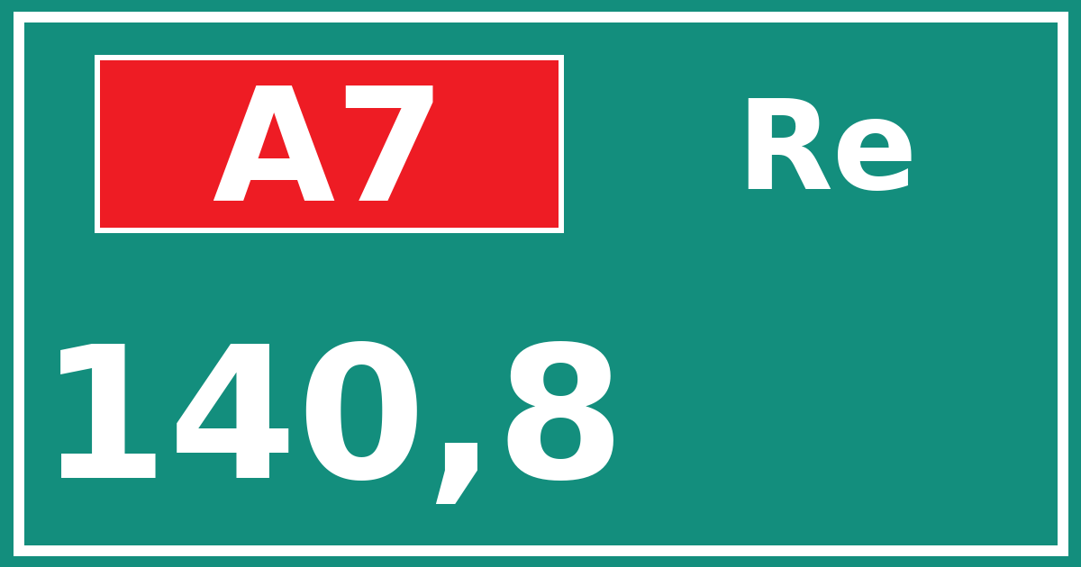 Hectometerbord A7 140,8 zijde Re