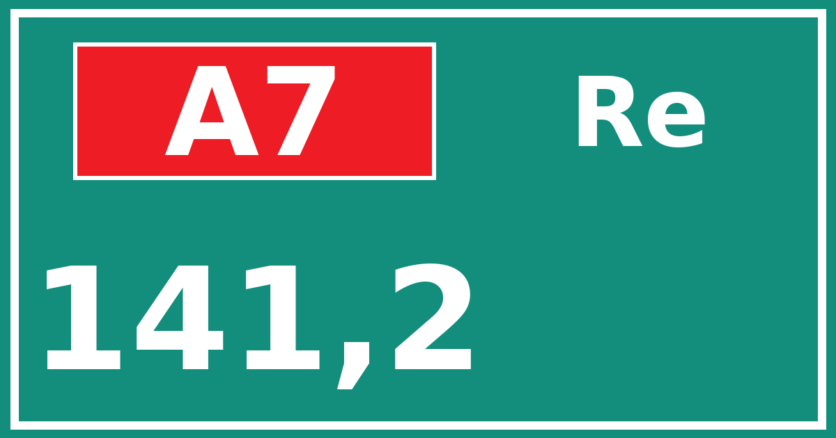 Hectometerbord A7 141,2 zijde Re