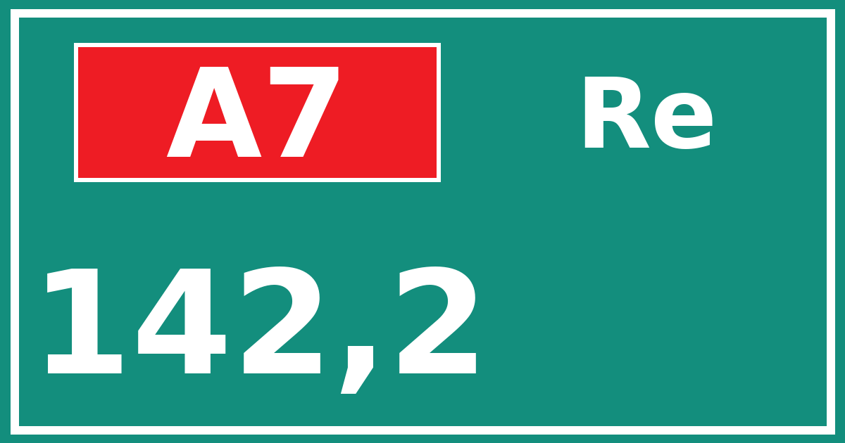 Hectometerbord A7 142,2 zijde Re