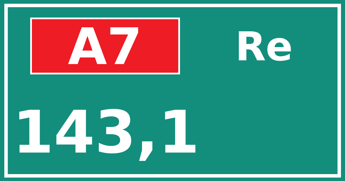 Hectometerbord A7 143,1 zijde Re