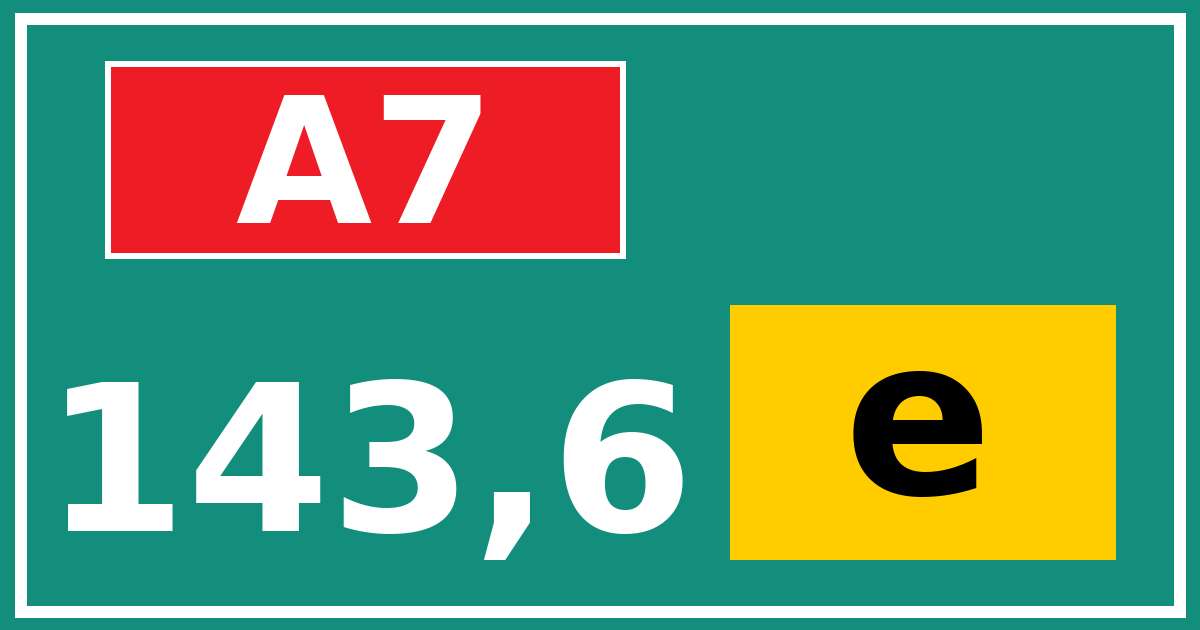 Hectometerbord A7 143,6 letter e