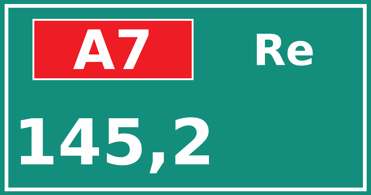 Hectometerbord A7 145,2 zijde Re
