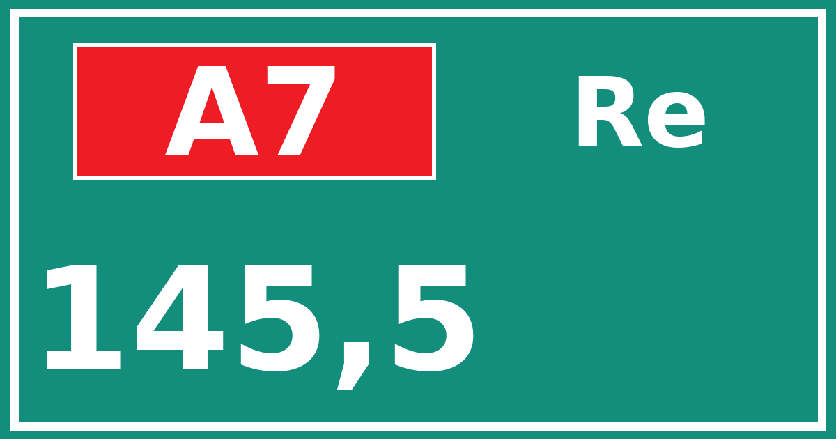 Hectometerbord A7 145,5 zijde Re