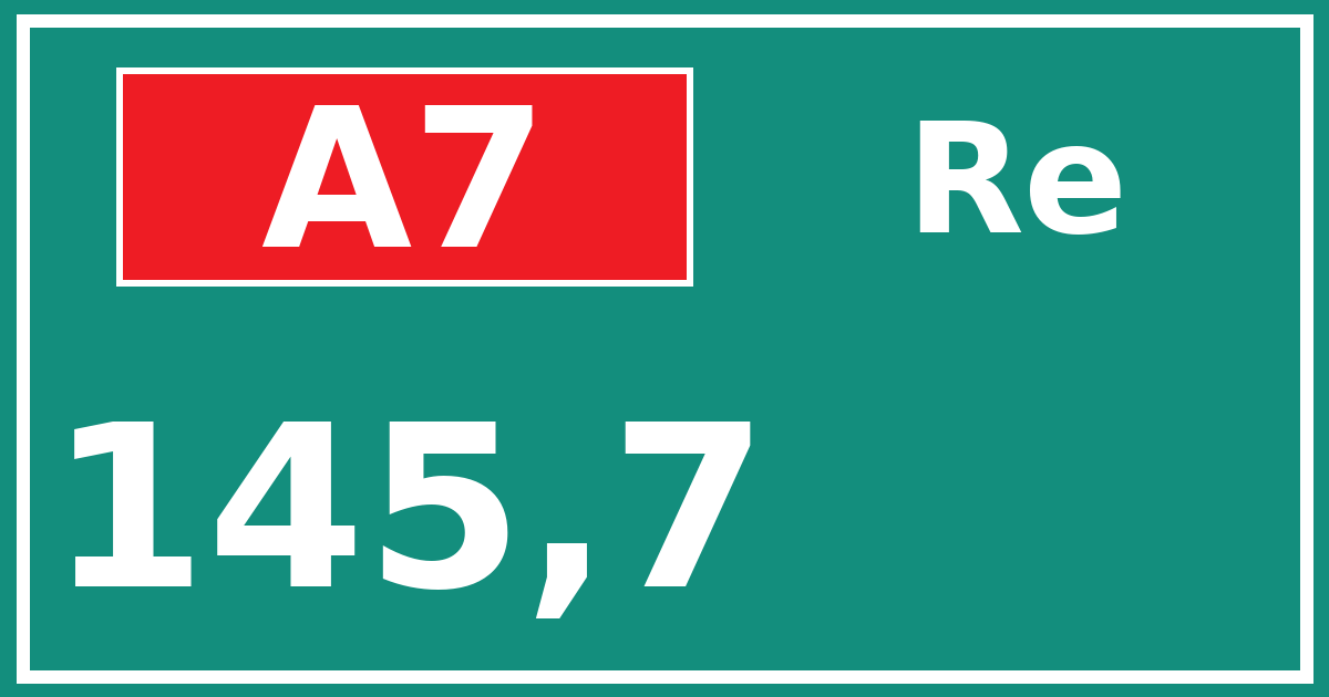 Hectometerbord A7 145,7 zijde Re