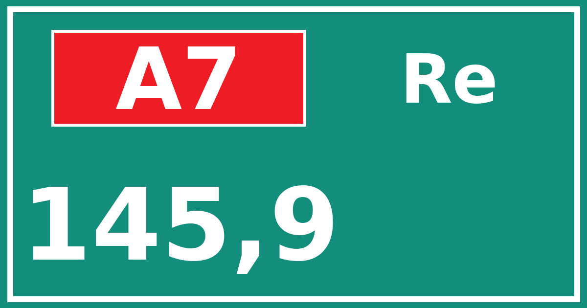 Hectometerbord A7 145,9 zijde Re