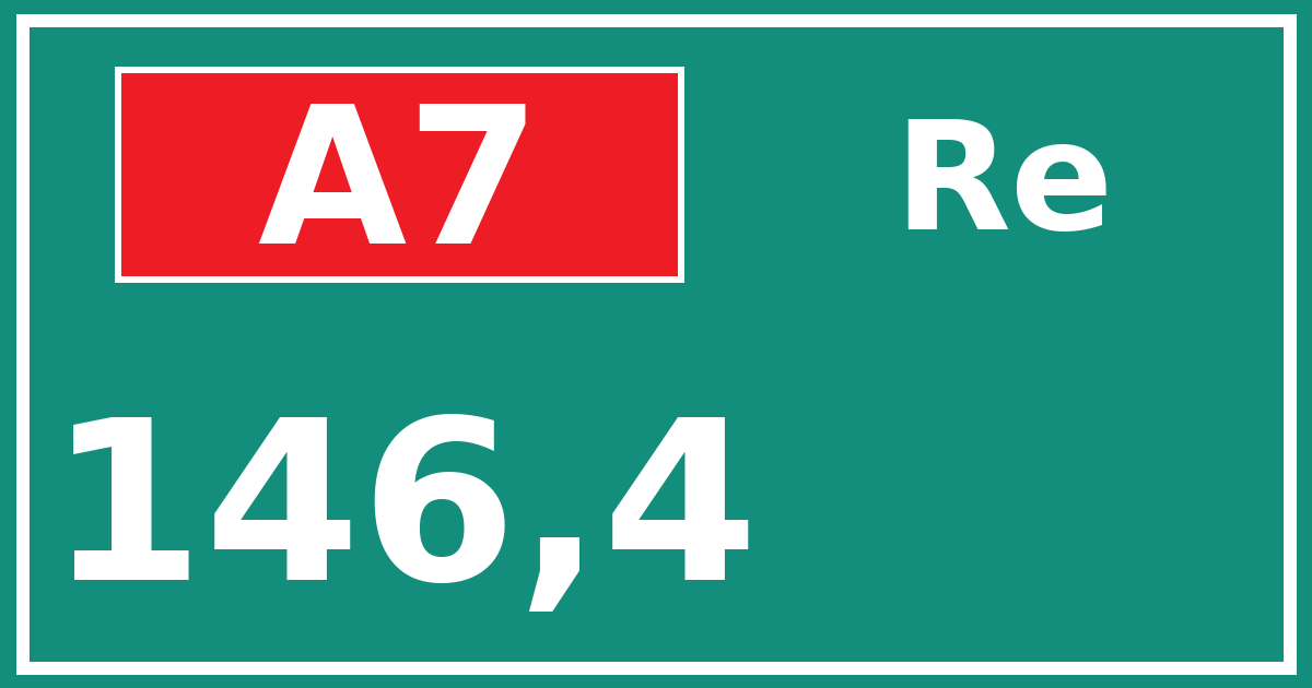 Hectometerbord A7 146,4 zijde Re