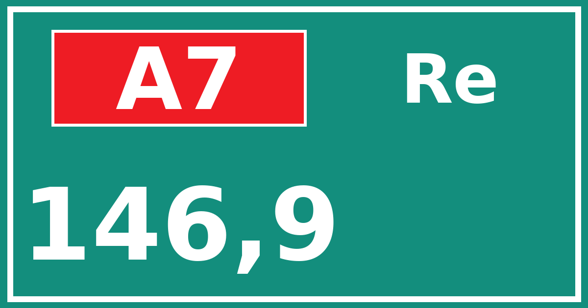Hectometerbord A7 146,9 zijde Re