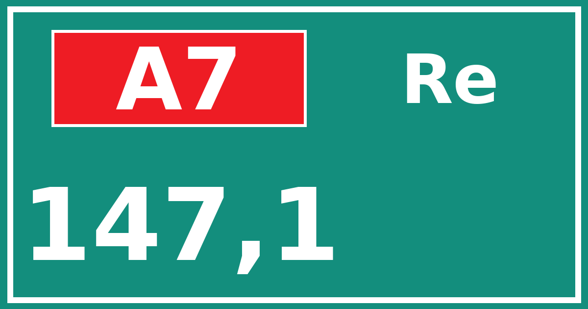 Hectometerbord A7 147,1 zijde Re