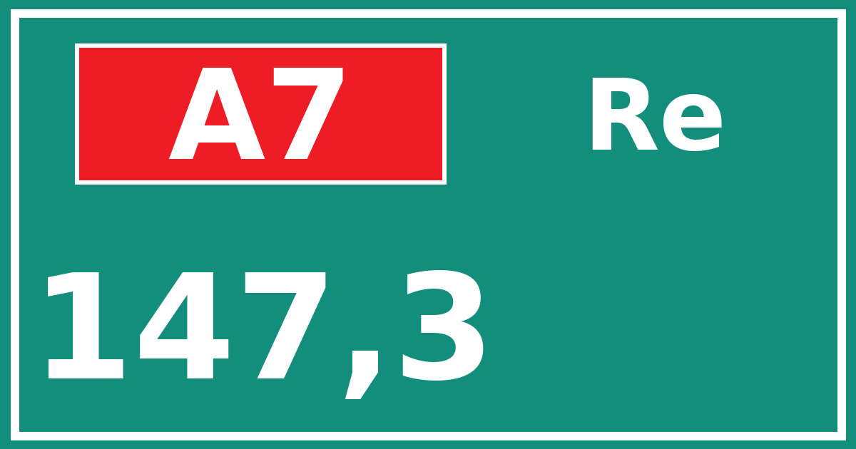 Hectometerbord A7 147,3 zijde Re
