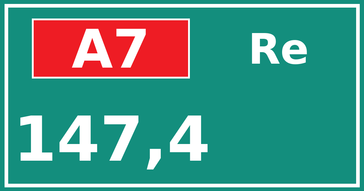 Hectometerbord A7 147,4 zijde Re