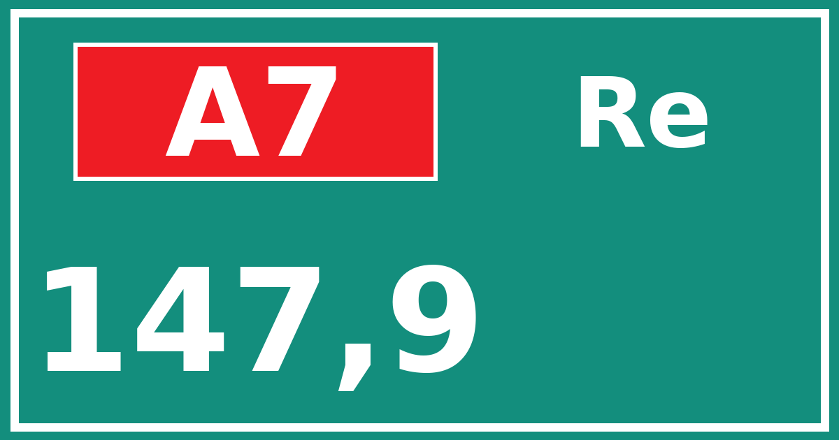Hectometerbord A7 147,9 zijde Re