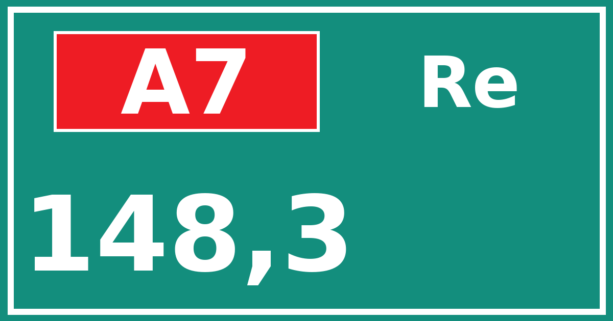 Hectometerbord A7 148,3 zijde Re