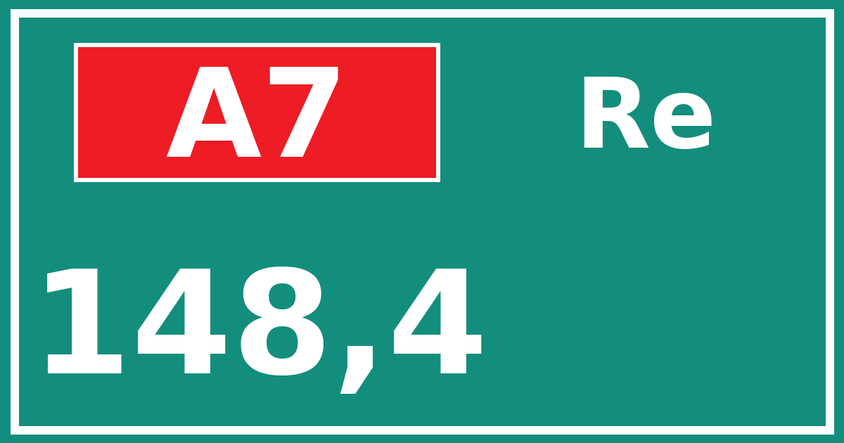 Hectometerbord A7 148,4 zijde Re