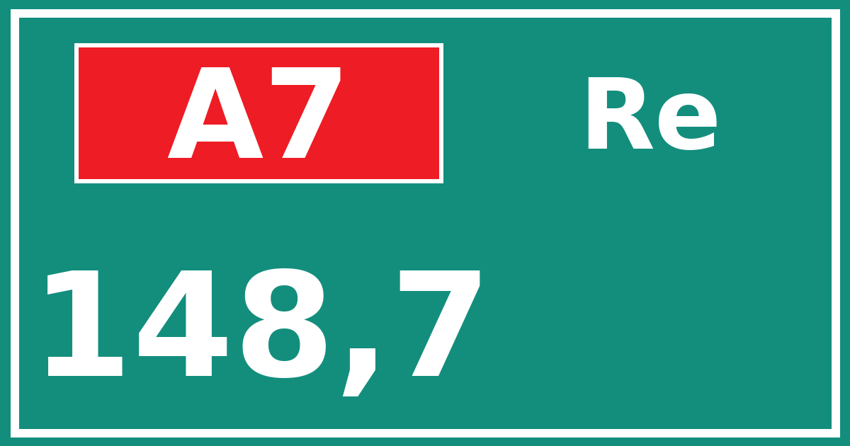 Hectometerbord A7 148,7 zijde Re