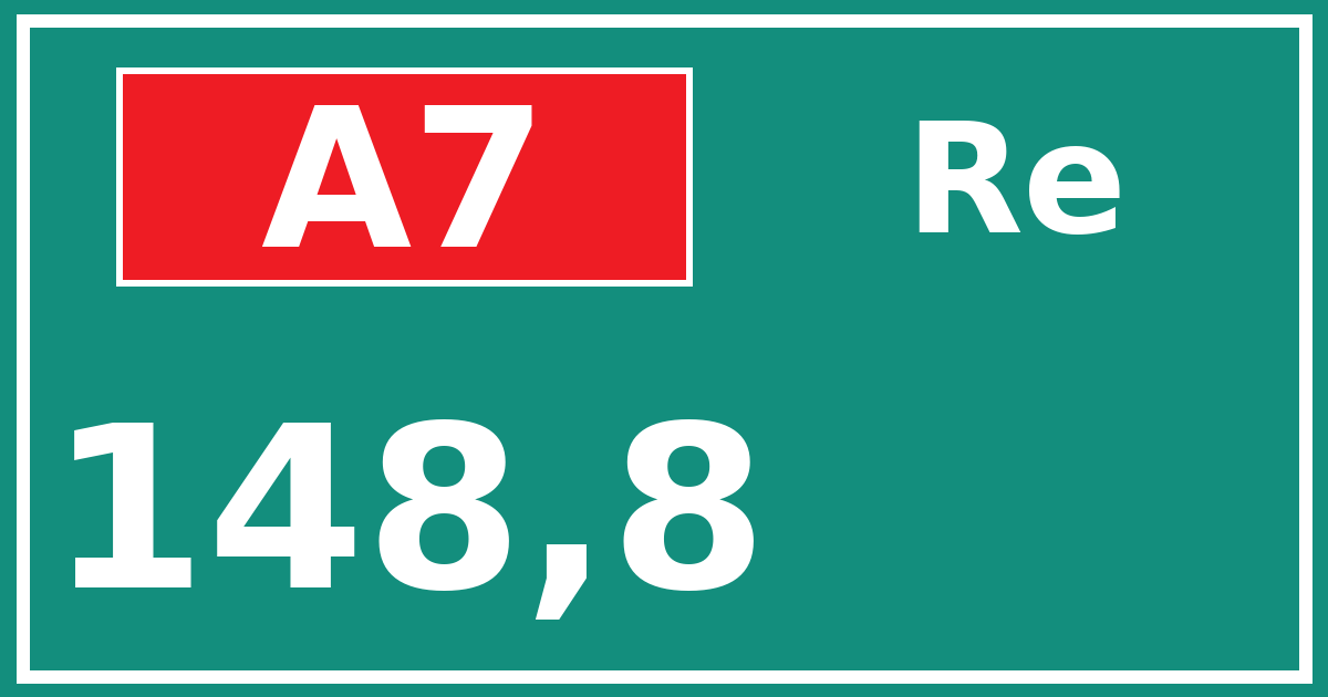 Hectometerbord A7 148,8 zijde Re