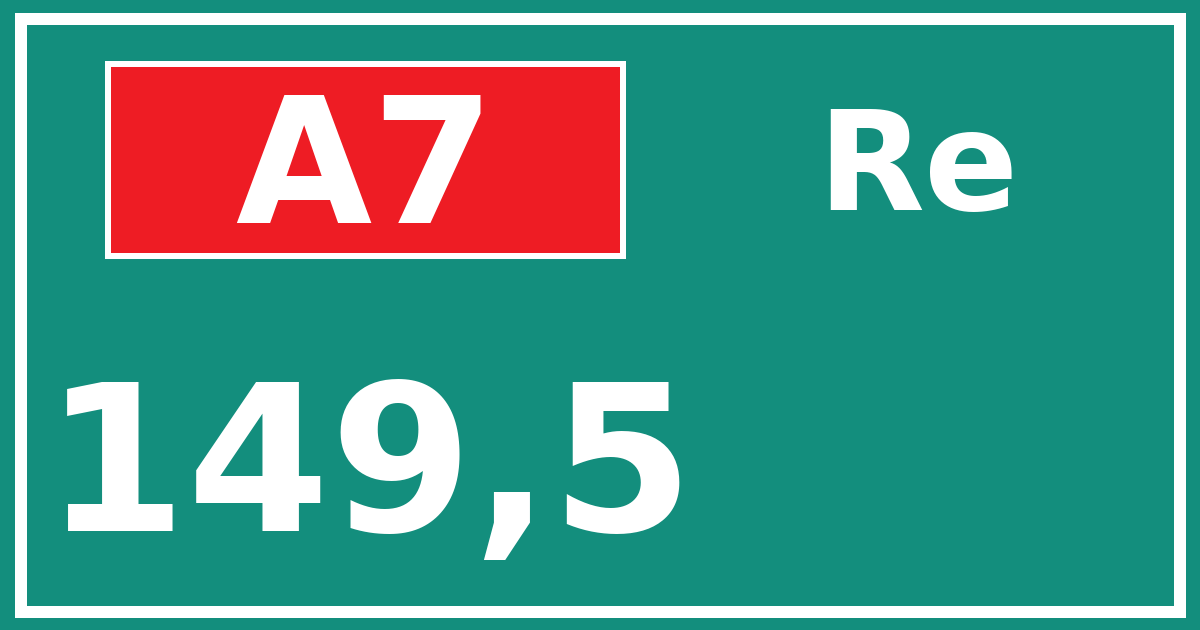 Hectometerbord A7 149,5 zijde Re