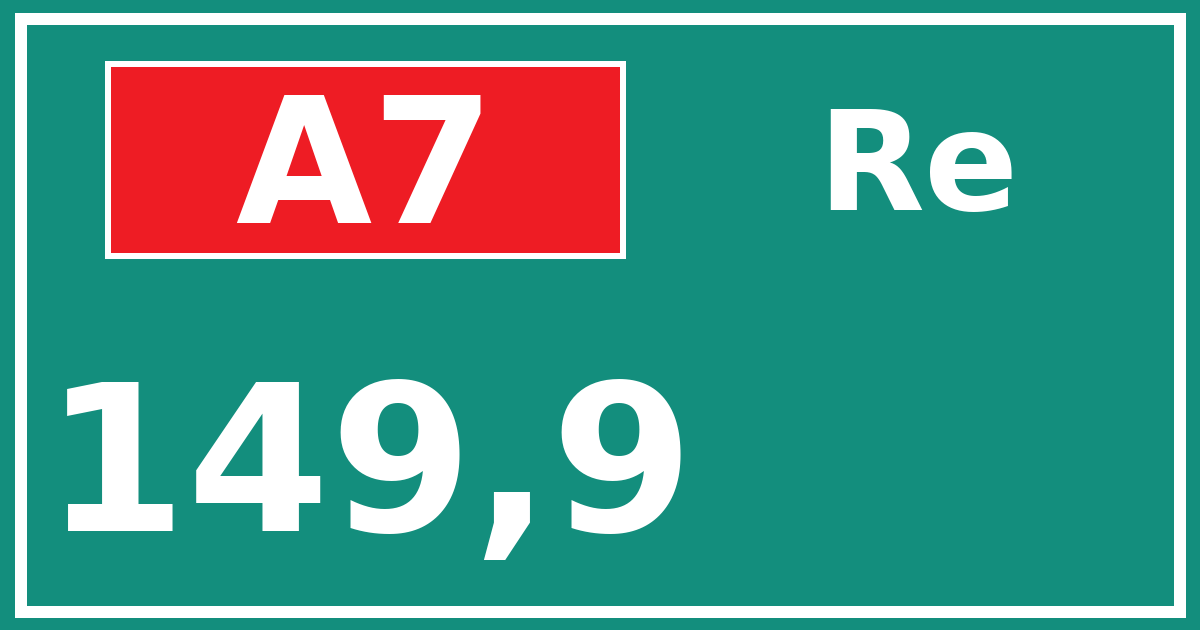 Hectometerbord A7 149,9 zijde Re