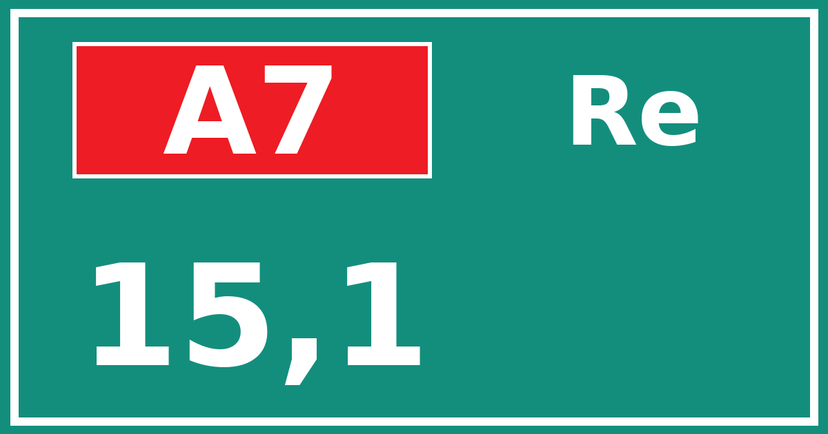 Hectometerbord A7 15,1 zijde Re