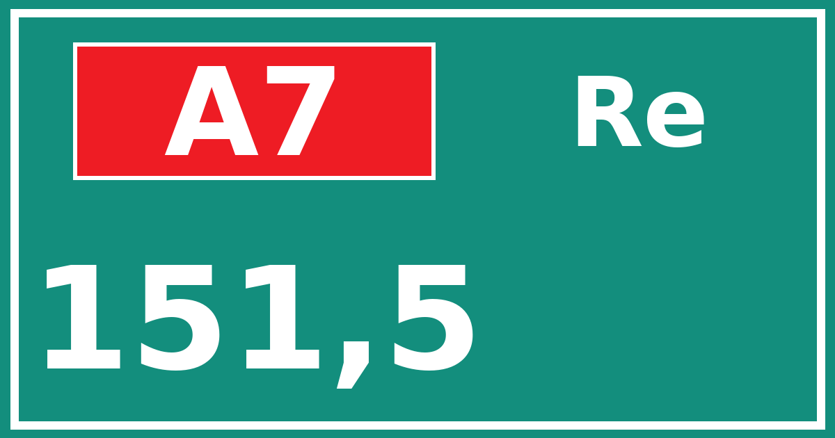 Hectometerbord A7 151,5 zijde Re