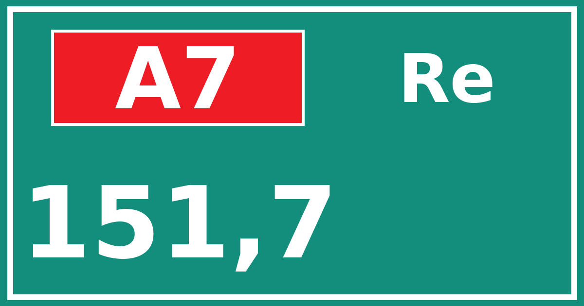 Hectometerbord A7 151,7 zijde Re