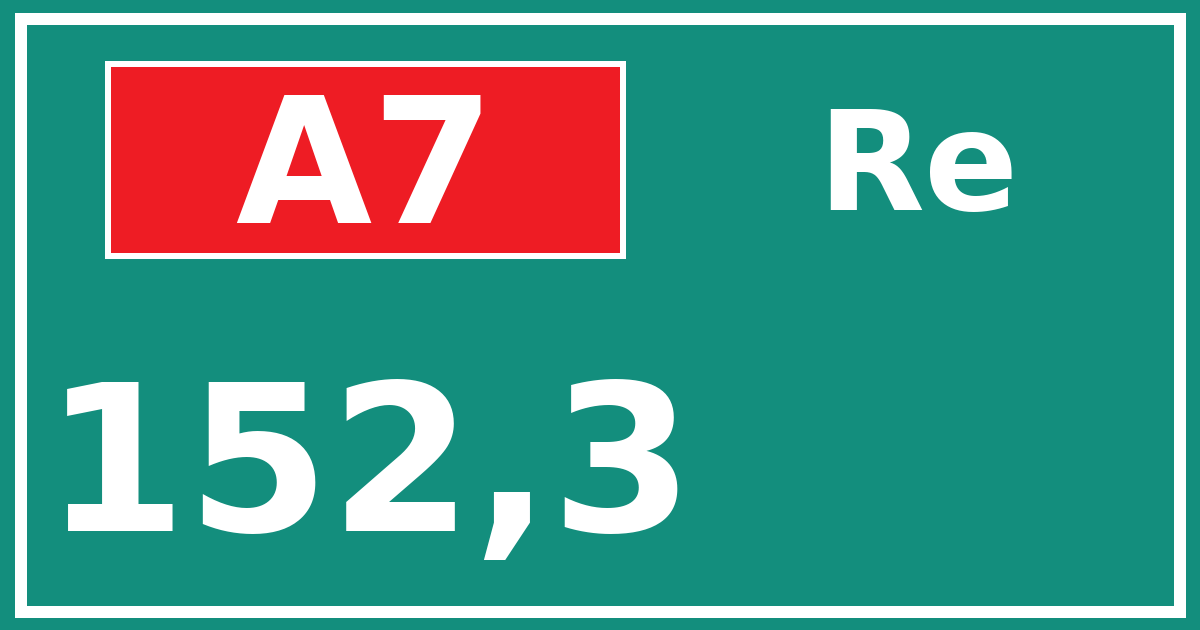 Hectometerbord A7 152,3 zijde Re
