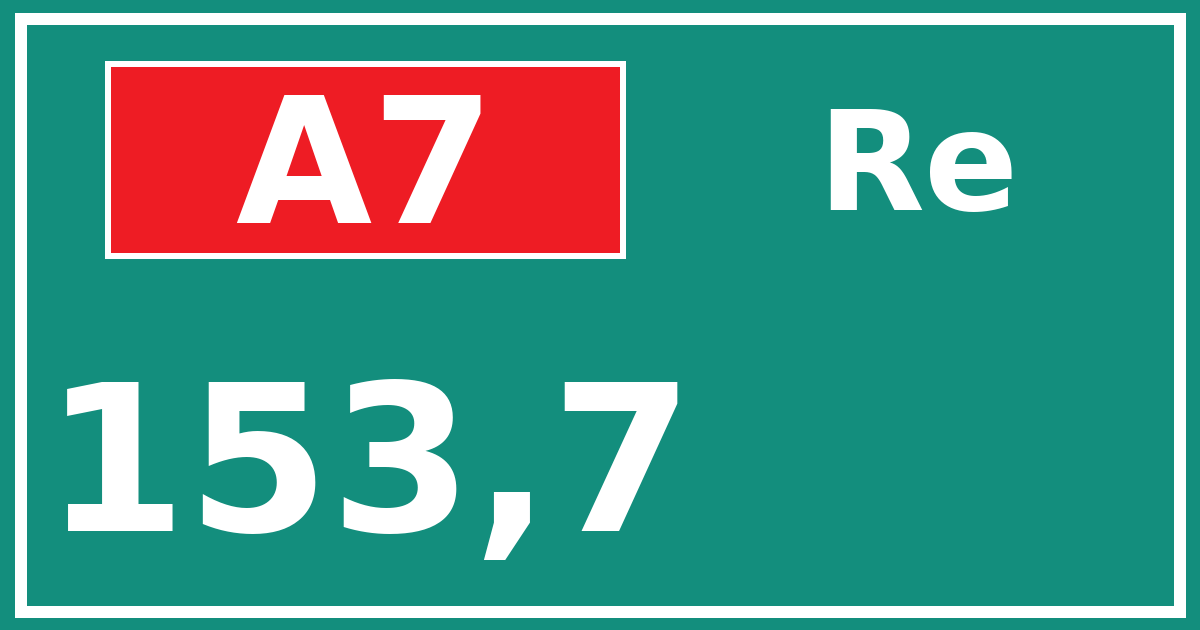 Hectometerbord A7 153,7 zijde Re