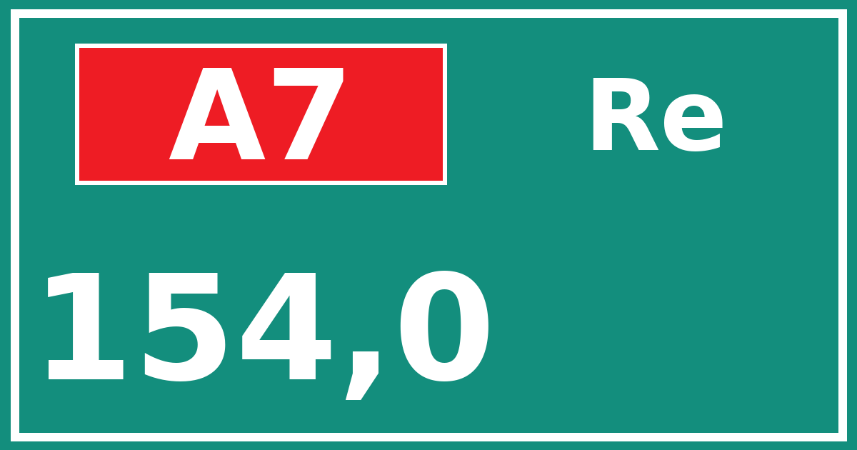 Hectometerbord A7 154,0 zijde Re