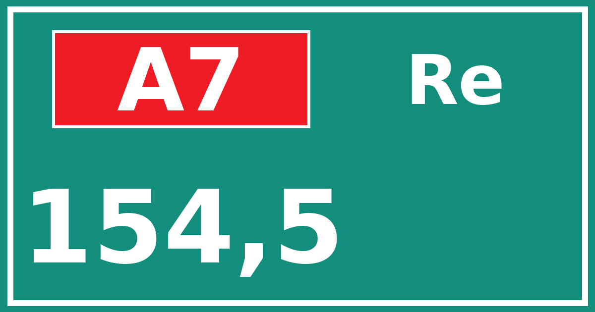 Hectometerbord A7 154,5 zijde Re