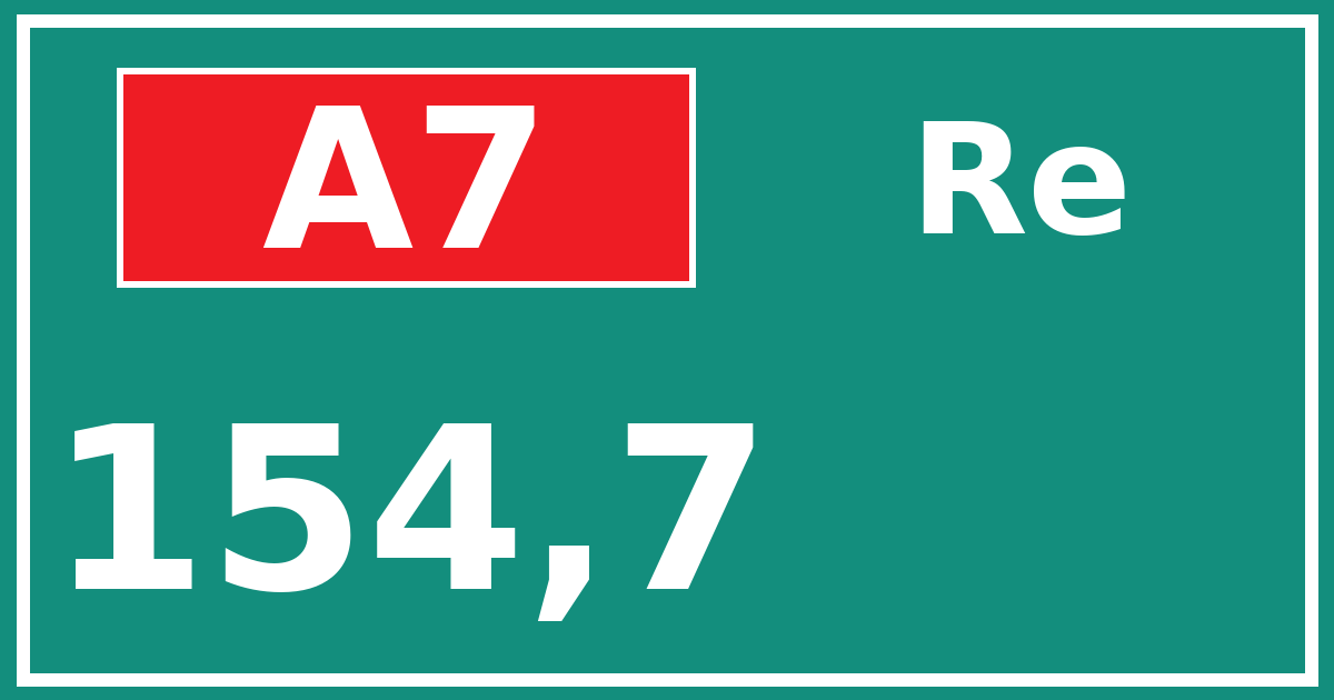 Hectometerbord A7 154,7 zijde Re