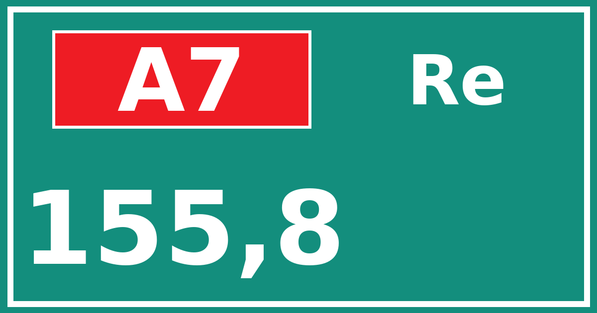 Hectometerbord A7 155,8 zijde Re