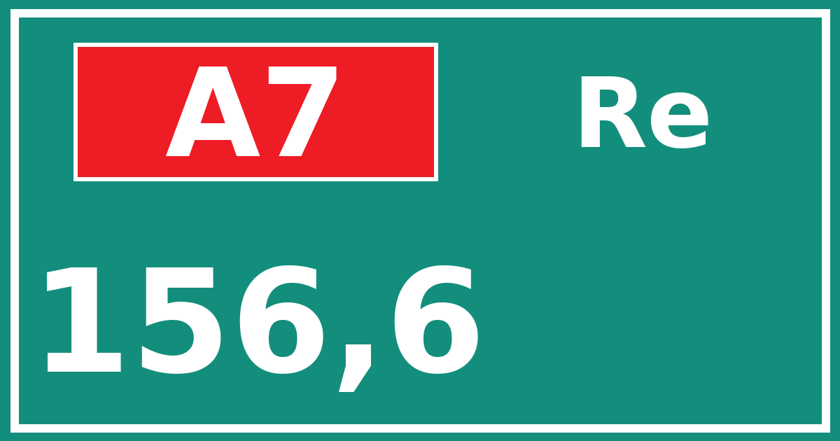 Hectometerbord A7 156,6 zijde Re