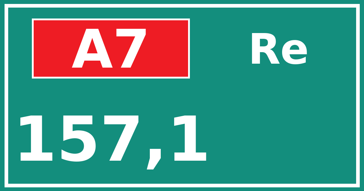Hectometerbord A7 157,1 zijde Re