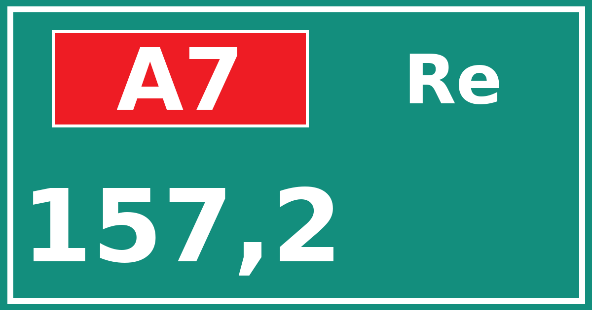Hectometerbord A7 157,2 zijde Re
